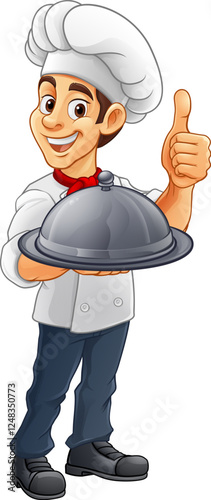 A chef or baker cartoon coo...