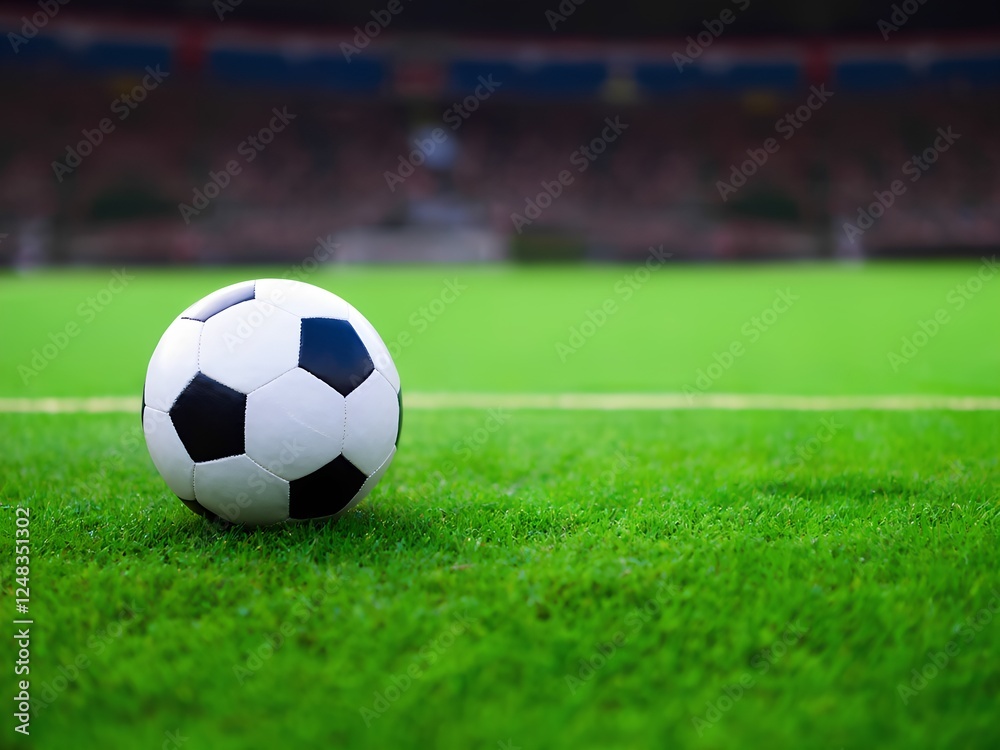 Fototapeta premium Soccer ball in the stadium