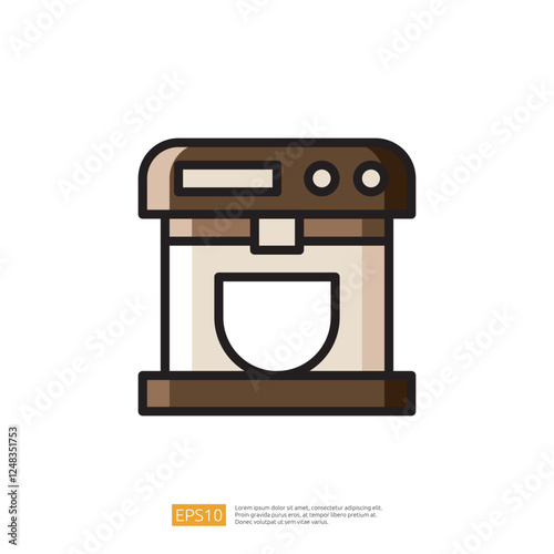 Stylish Coffee Maker Icon in Minimalist Design Representing Modern Kitchen Appliance for Brewing Fresh Coffee at Home or Cafe With a Friendly Appeal