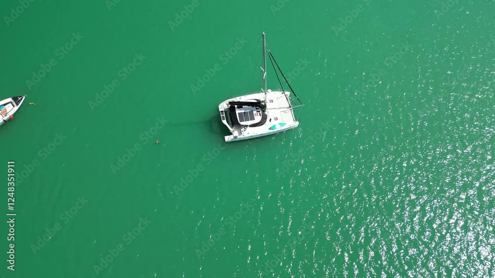 Yacht drifting at sea. Video drone. Part 6 Yacht drifting at sea. Video drone. Part 6