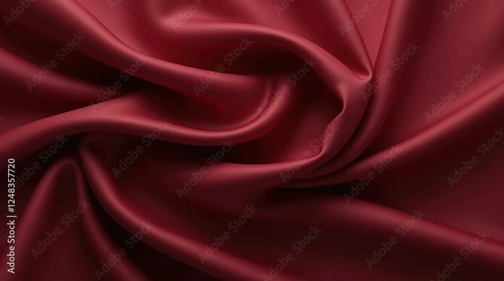Fototapeta premium Luxurious Burgundy Silk Fabric with Warm Undertones