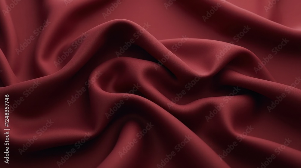 Obraz premium Luxurious Muted Burgundy Silk Fabric with Warm Undertones