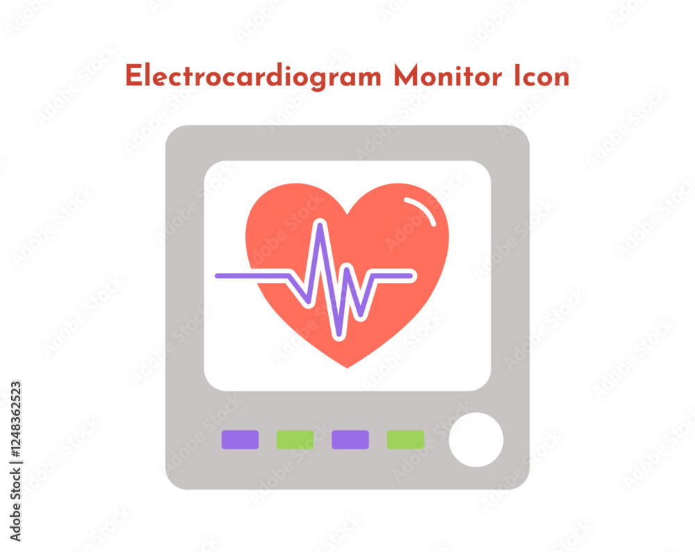 Simple vector illustration of an electrocardiogram monitor. Simple vector illustration of an electrocardiogram monitor.