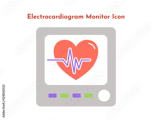 Simple vector illustration of an electrocardiogram monitor.