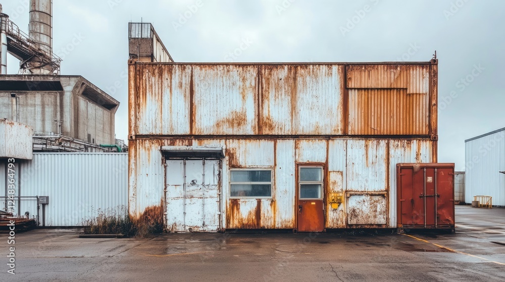 Rusted Industrial Building Exterior and Container Rusted Industrial Building Exterior and Container