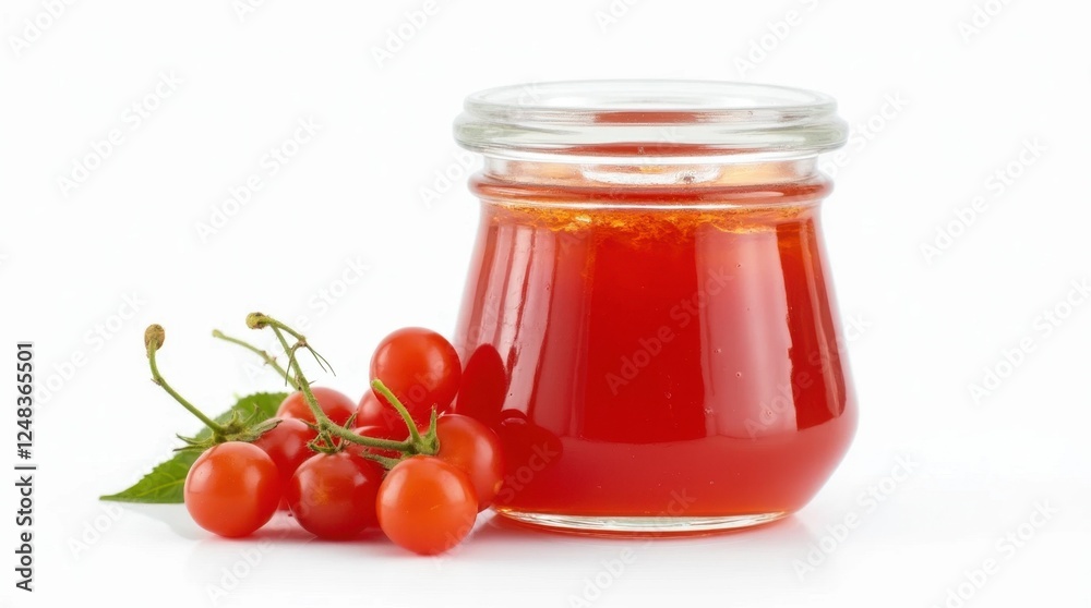 Transparent Jar of Jam Isolated on White Background Transparent Jar of Jam Isolated on White Background