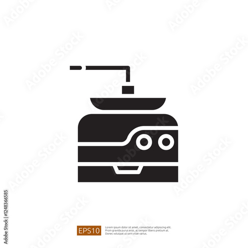 Stylish Black Coffee Grinder Icon with Modern Design Elements Representing a Caf? Beverage Experience and the Art of Brewing Coffee