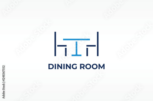 DINING ROOM vector, icon or logo sign isolated symbol illustration