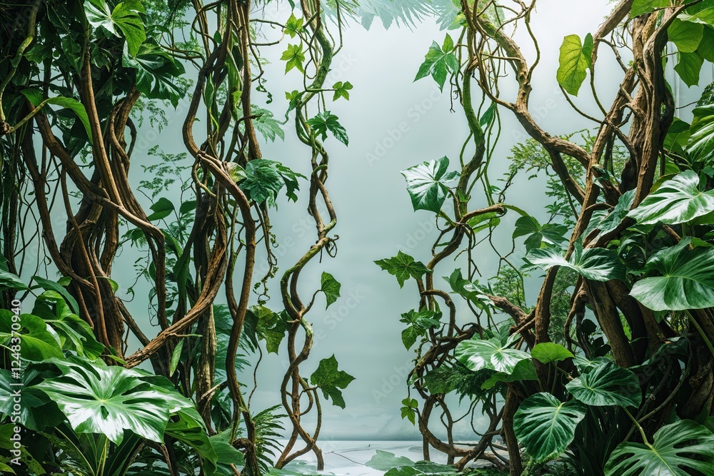 Obraz premium Lush Jungle Vines on a Pristine Clear Background