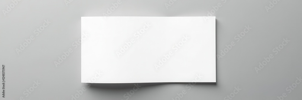 Blank white rectangular bookmark on grey background Simple mockup for reading , flat lay, design, copy space Blank white rectangular bookmark on grey background Simple mockup for reading , flat lay, design, copy space