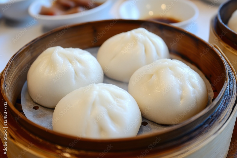 Steamed Bao Buns with Tender Pork Filling Steamed Bao Buns with Tender Pork Filling