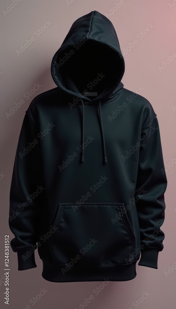 Black hoodie mockup, front & back views High-res template , design template, simple background, black hoodie