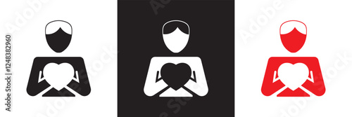 Self Appreciation vector Icon.  isolated on white and black background. vector illustration. EPS 10