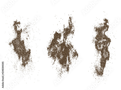 Aromatic spices: black pepper, curry, powder, seeds, green and red shades. Natural ingredients for the kitchen, Indian and Italian cuisine. Spicy, flavorful taste, perfect for recipes and seasonings.