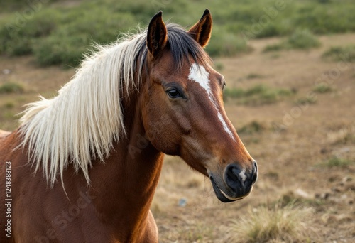 close up on horse in nature