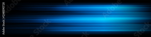Horizontal motion blur with warm blue hues on a dark background. The glowing streaks sense of speed, energy, and futuristic motion