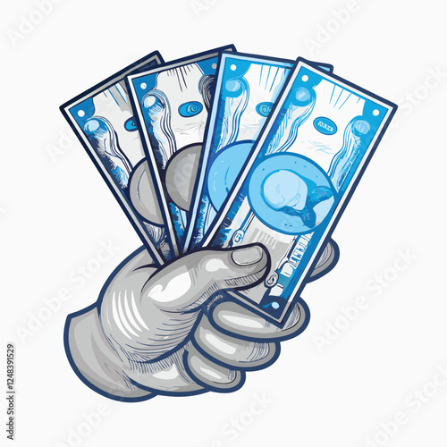 A close-up shot of a hand grasping a variety of multicolored banknotes from different countries, showcasing diverse currencies and global finance.