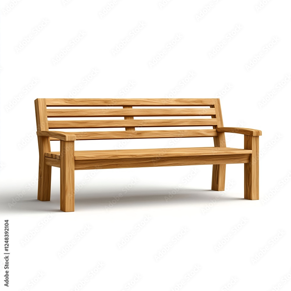 Wooden Bench on White Background Wooden Bench on White Background