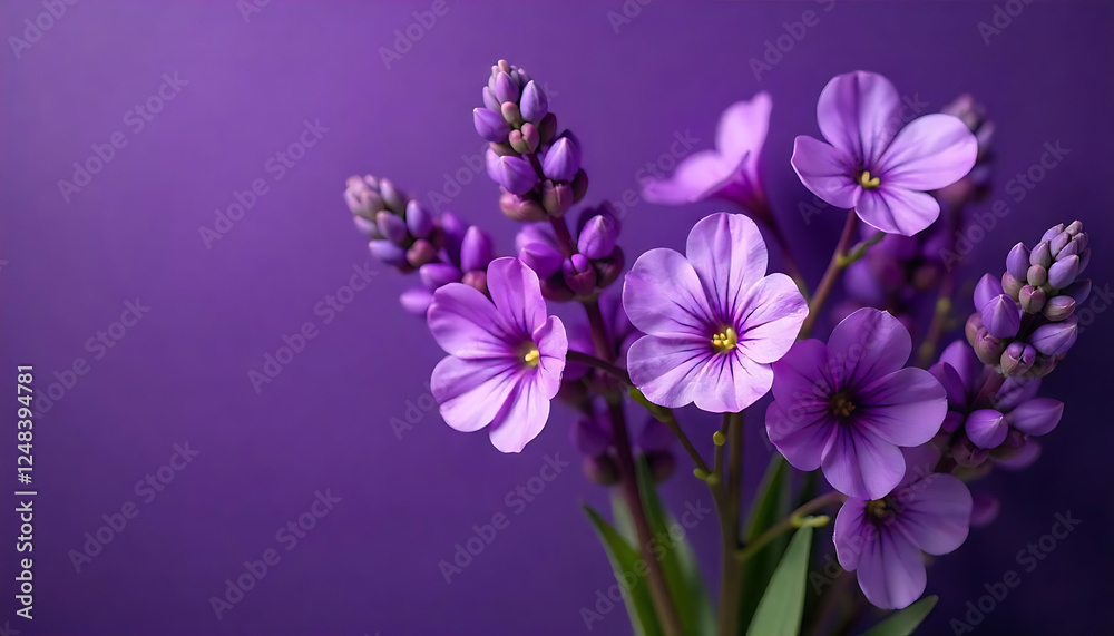 Fototapeta premium a bunch of purple flowers on a purple background, Light purple violet pansies, perfect for home decor or event styling, created with generative ai