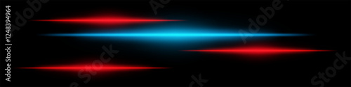 Glowing blue and red light streaks on a black background. Horizontal neon beams create a high-speed motion effect, symbolizing futuristic energy and digital acceleration