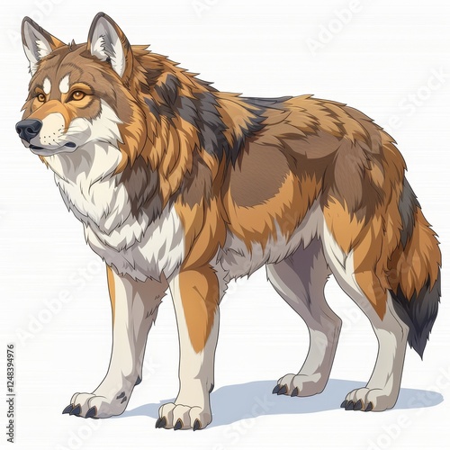 Isolated wolf figure on a clean white background for artistic or educational use
