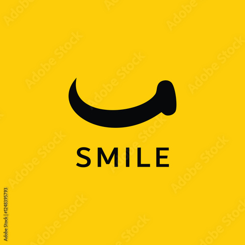 flat smile abstract icon logo