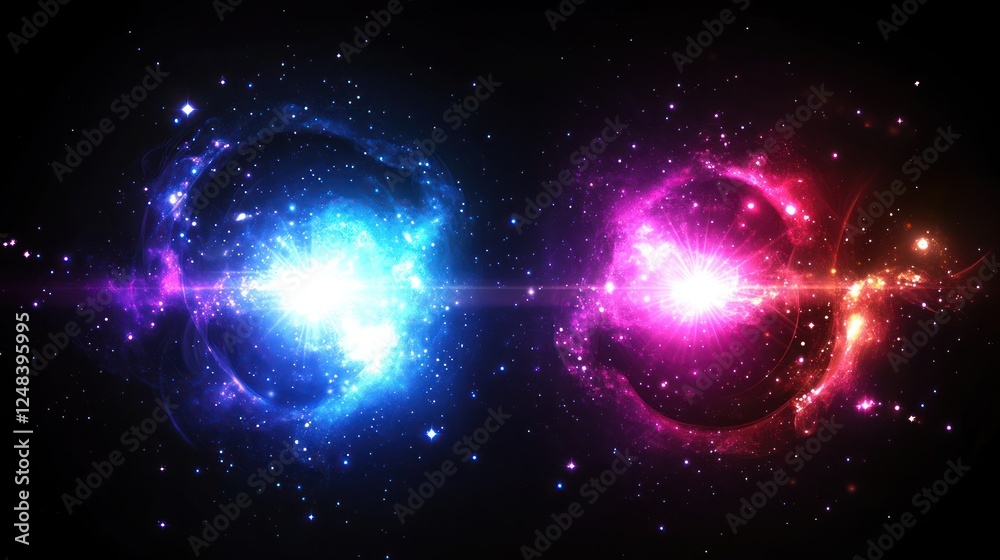 Obraz premium Cosmic Energy Collision Nebula Background