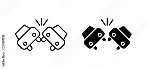 Car crash icons pack vectors in black flat and strokes