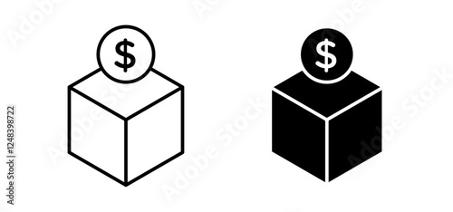Donate icons pack vectors in black flat and strokes