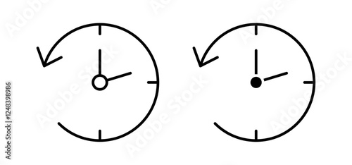 Past time icons pack vectors in black flat and strokes