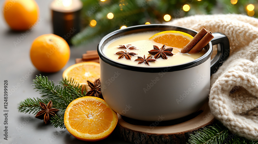 winter kitchen with hot mulled cider winter kitchen with hot mulled cider