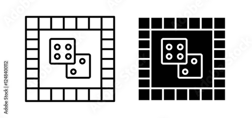 Game board icons pack vectors in black flat and strokes