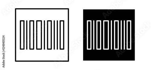 Barcode read icons pack vectors in black flat and strokes