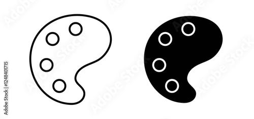 Palette icons pack vectors in black flat and strokes