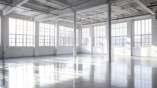 Large empty industrial warehouse space