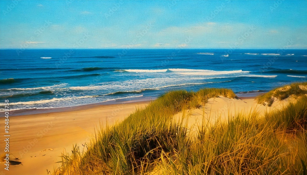 The sea and blue sky, oil colorful painting, The sea and blue sky, oil colorful painting,