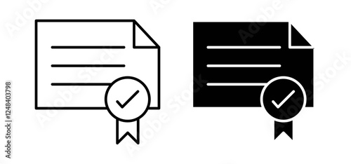 Diploma icons pack vectors in black flat and strokes