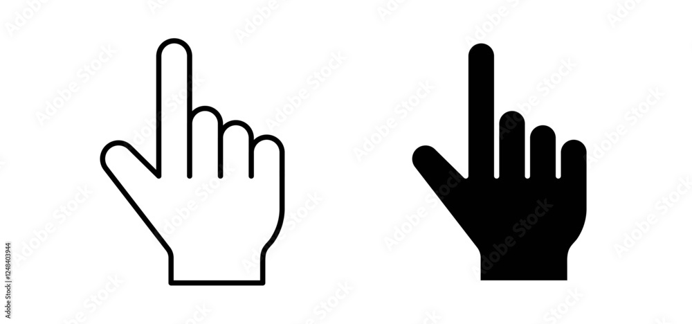 Cursor icons pack vectors in black flat and strokes Cursor icons pack vectors in black flat and strokes