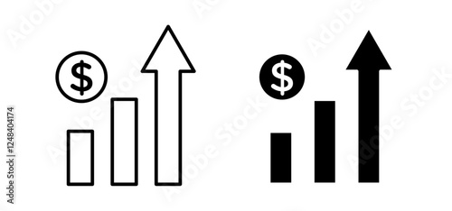 Chat arrow grow icons pack vectors in black flat and strokes
