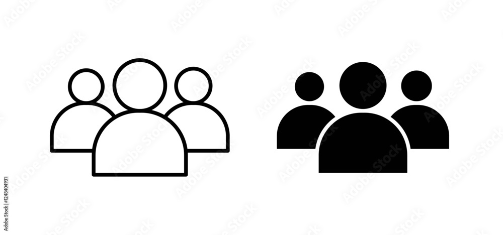 Users icons pack vectors in black flat and strokes Users icons pack vectors in black flat and strokes