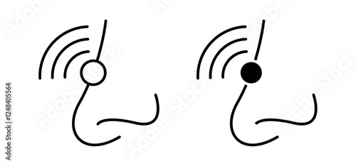 Nose pain icons pack vectors in black flat and strokes