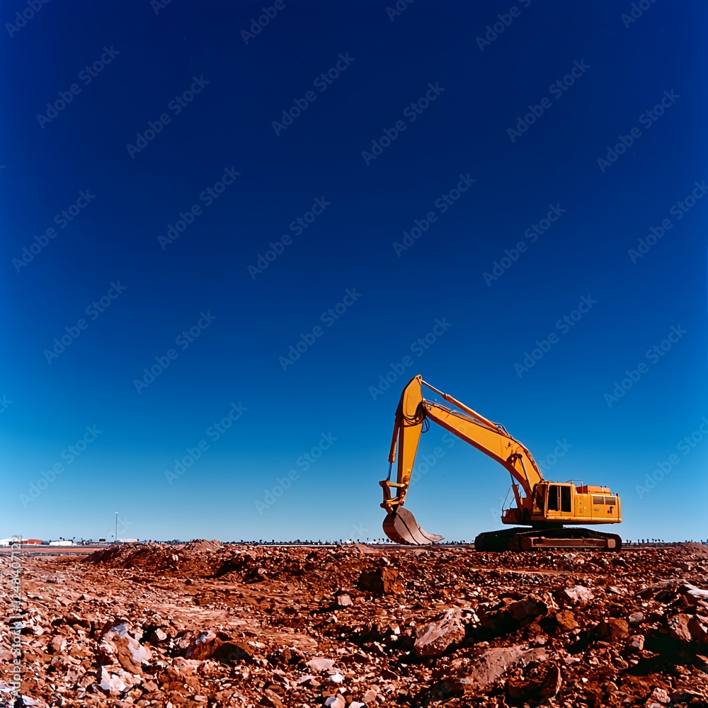 Yellow Excavator on Brown Construction Site Yellow Excavator on Brown Construction Site