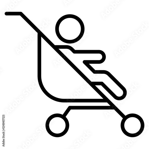 child in a stroller single icon