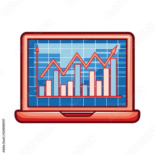 Create a minimalist vector graphic of a laptop screen displaying a single uppercase letter 'B' within a clean, simple interface.  The 'B' should be prominently featured.