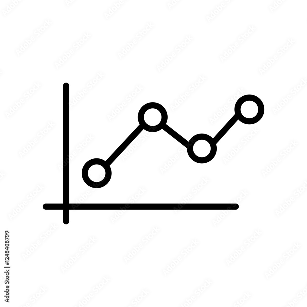 Simple Chart Outline Icon – Minimalist Line Graph Symbol Simple Chart Outline Icon – Minimalist Line Graph Symbol