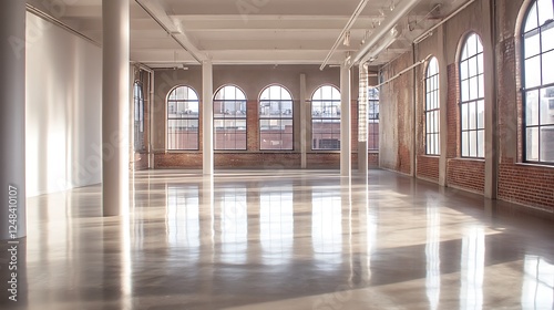 Large empty industrial warehouse space