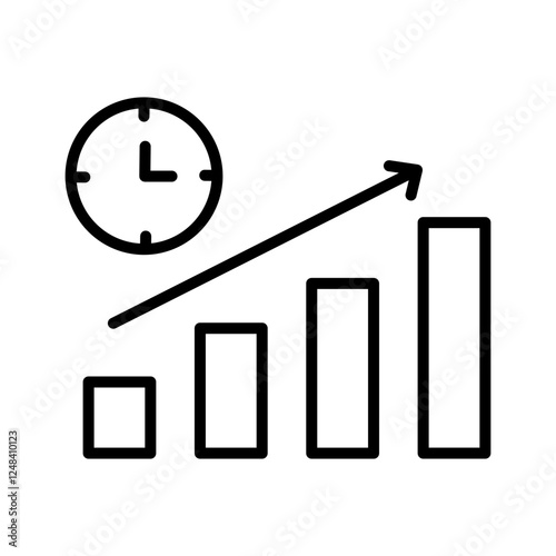 Simple Chart Outline Icon – Minimalist Line Graph Symbol