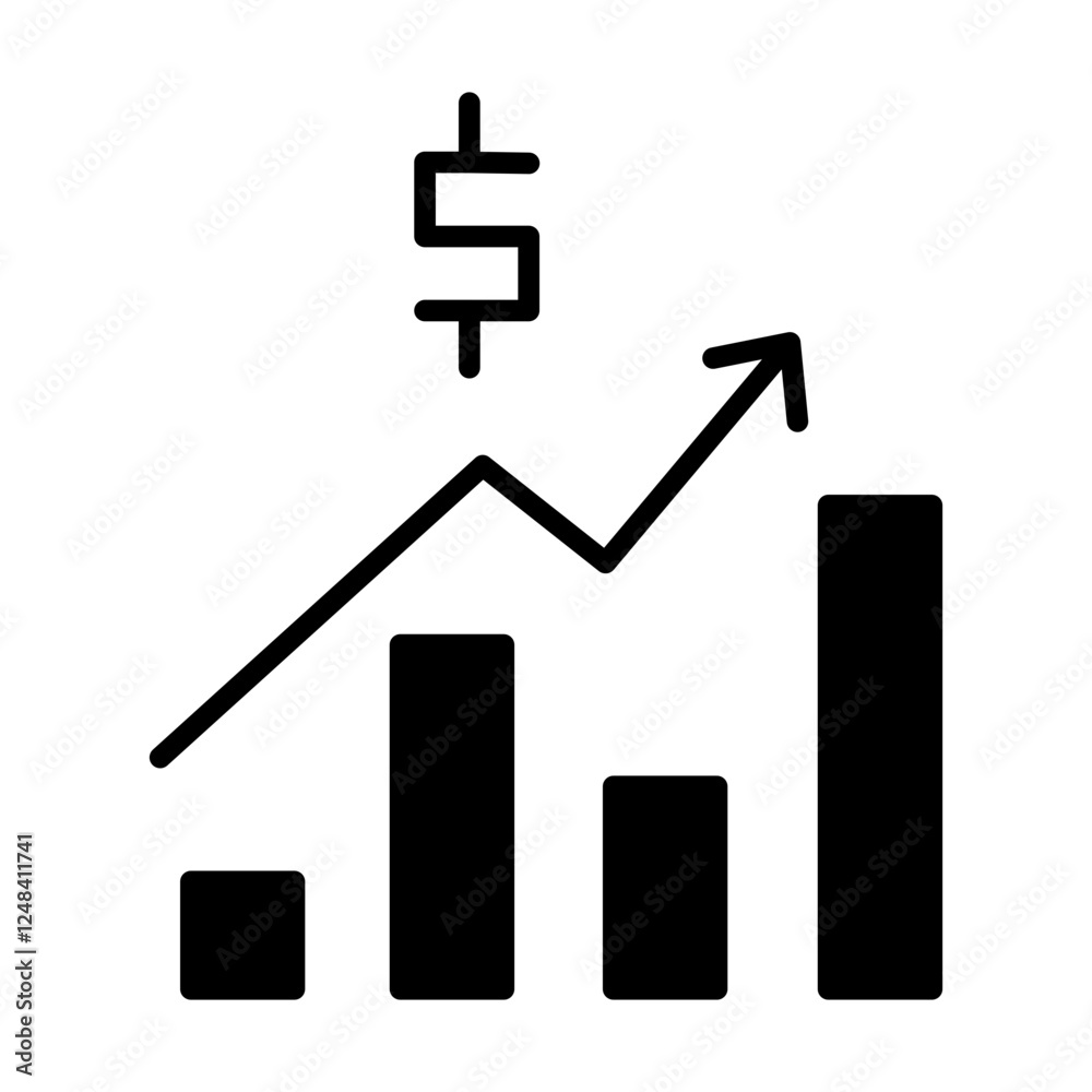 Simple Chart Glyph Icon – Minimalist Data Graph Symbol Simple Chart Glyph Icon – Minimalist Data Graph Symbol