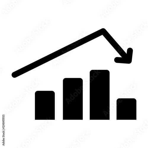 Simple Chart Glyph Icon – Minimalist Data Graph Symbol