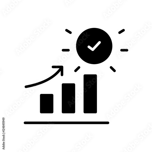 Simple Chart Glyph Icon – Minimalist Data Graph Symbol